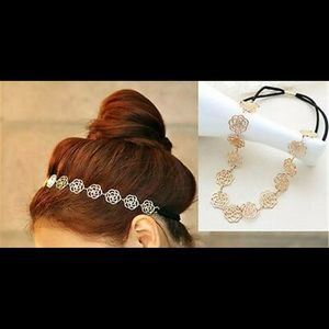 Headband flowers metal gold